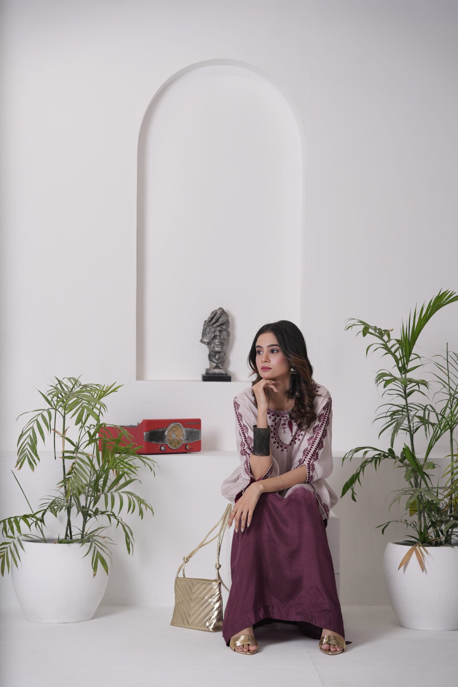 Kaftan Phantom Cotton Silk Dress for Women – Two Tone Ombre Designer One Piece Outfit | Sadia Seema - Image 12