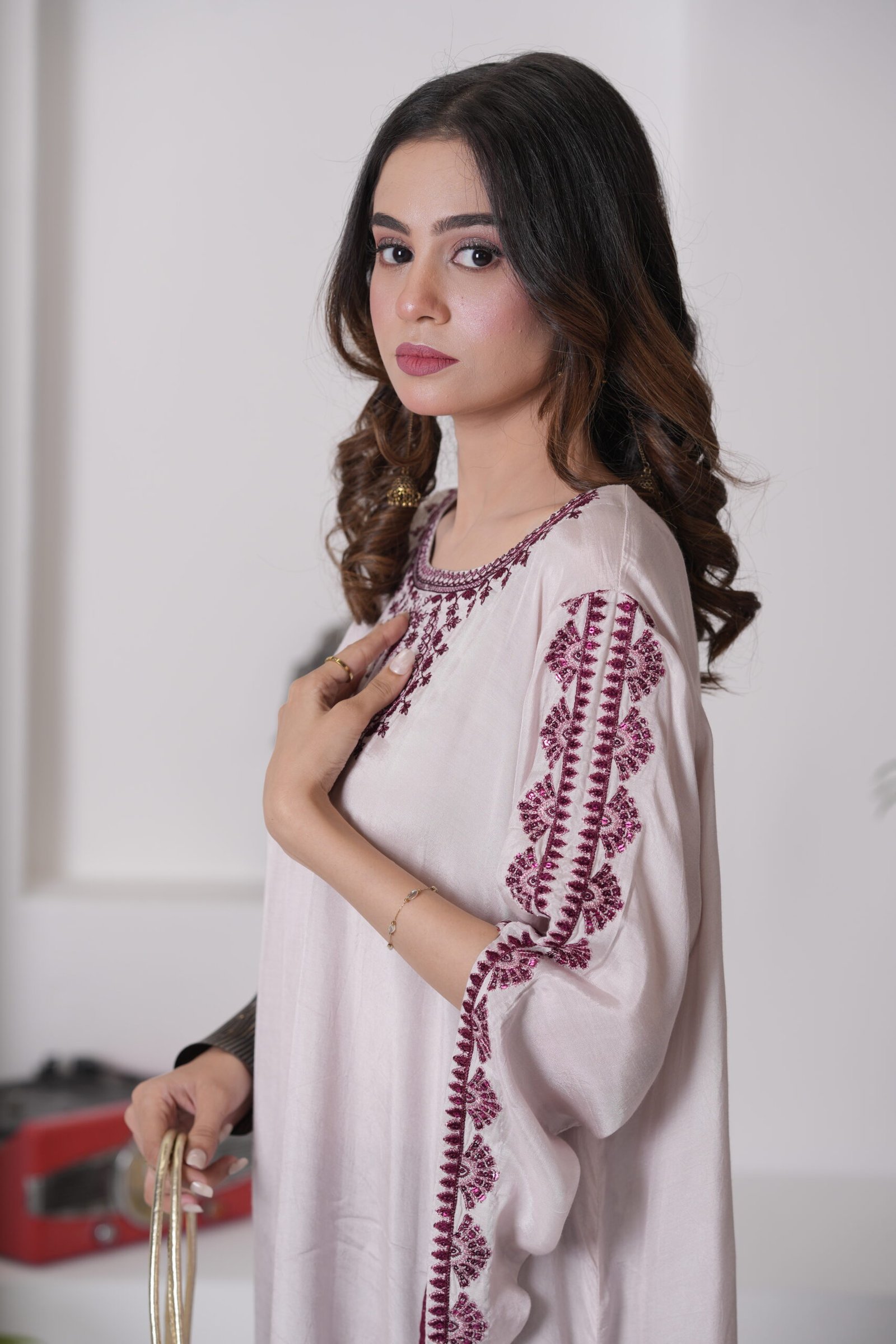 Kaftan Phantom Cotton Silk Dress for Women – Two Tone Ombre Designer One Piece Outfit | Sadia Seema - Image 5