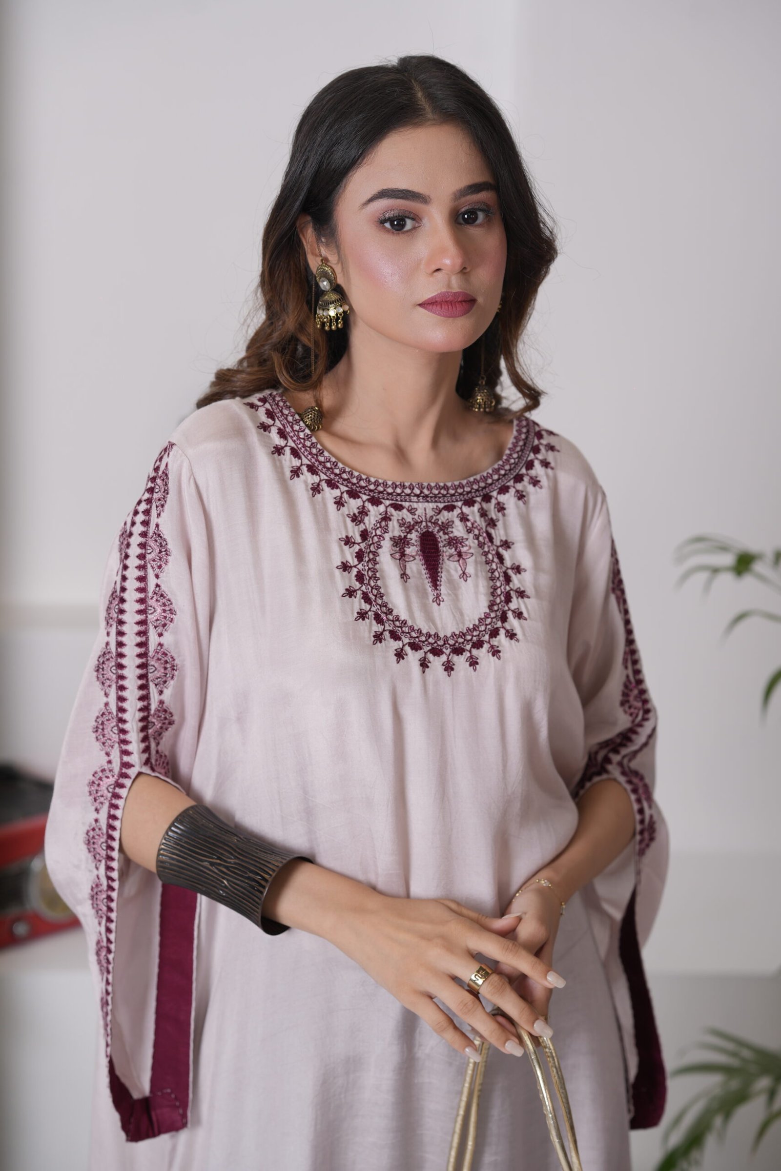 Kaftan Phantom Cotton Silk Dress for Women – Two Tone Ombre Designer One Piece Outfit | Sadia Seema - Image 4