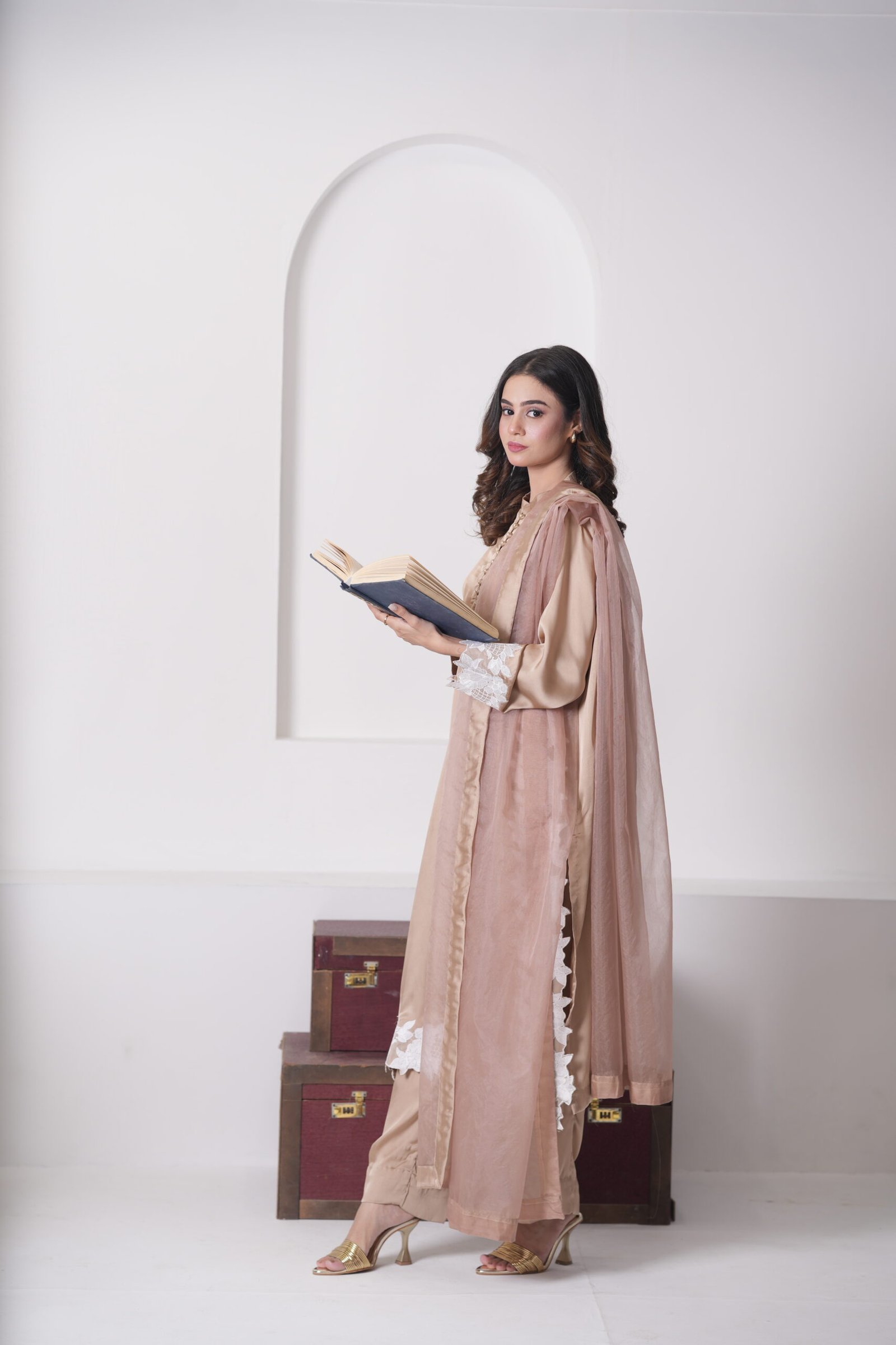 Silk Suede Embroidered 3 Piece Suit for Women – Luxury Pakistani Designer Dress | Sadia Seema - Image 13