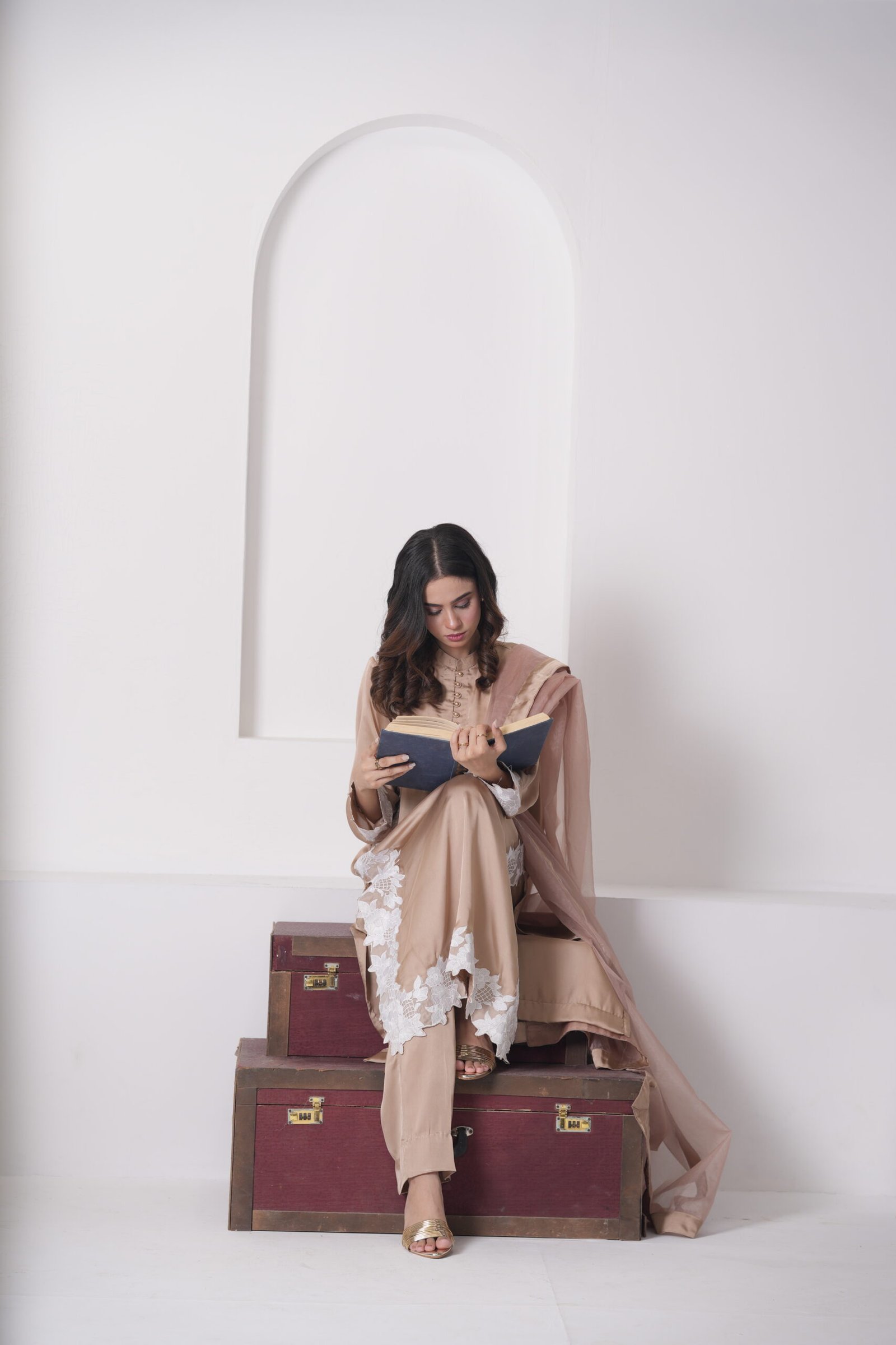 Silk Suede Embroidered 3 Piece Suit for Women – Luxury Pakistani Designer Dress | Sadia Seema - Image 12