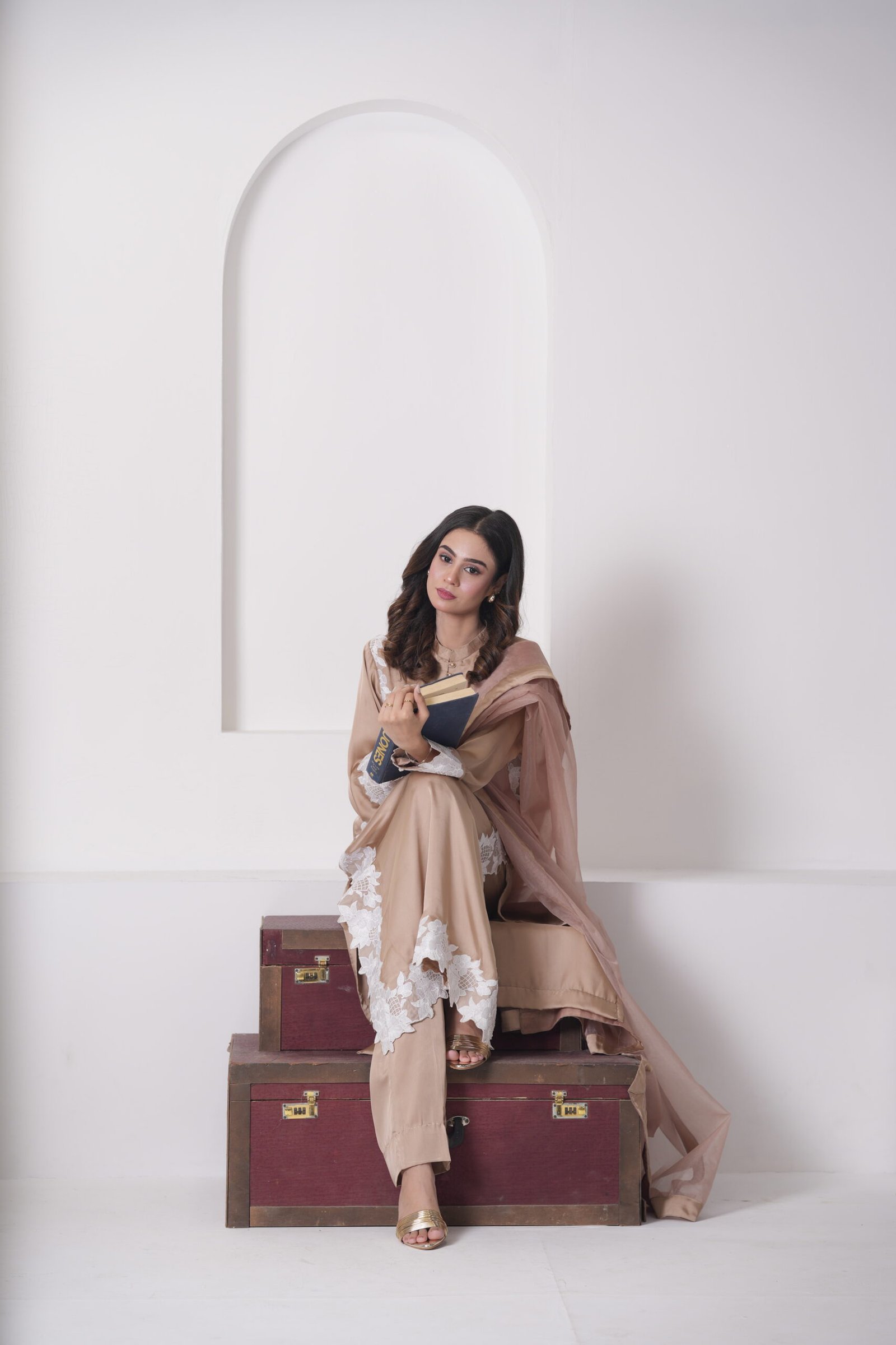 Silk Suede Embroidered 3 Piece Suit for Women – Luxury Pakistani Designer Dress | Sadia Seema - Image 11