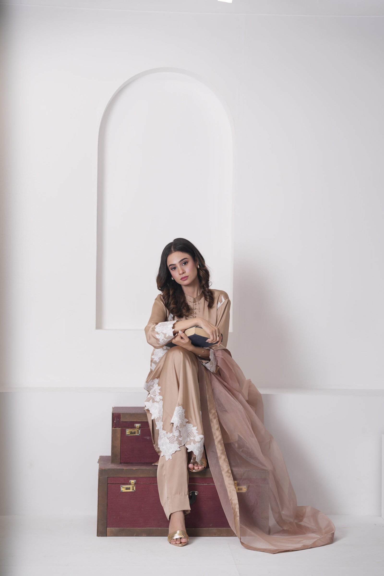 Silk Suede Embroidered 3 Piece Suit for Women – Luxury Pakistani Designer Dress | Sadia Seema - Image 10
