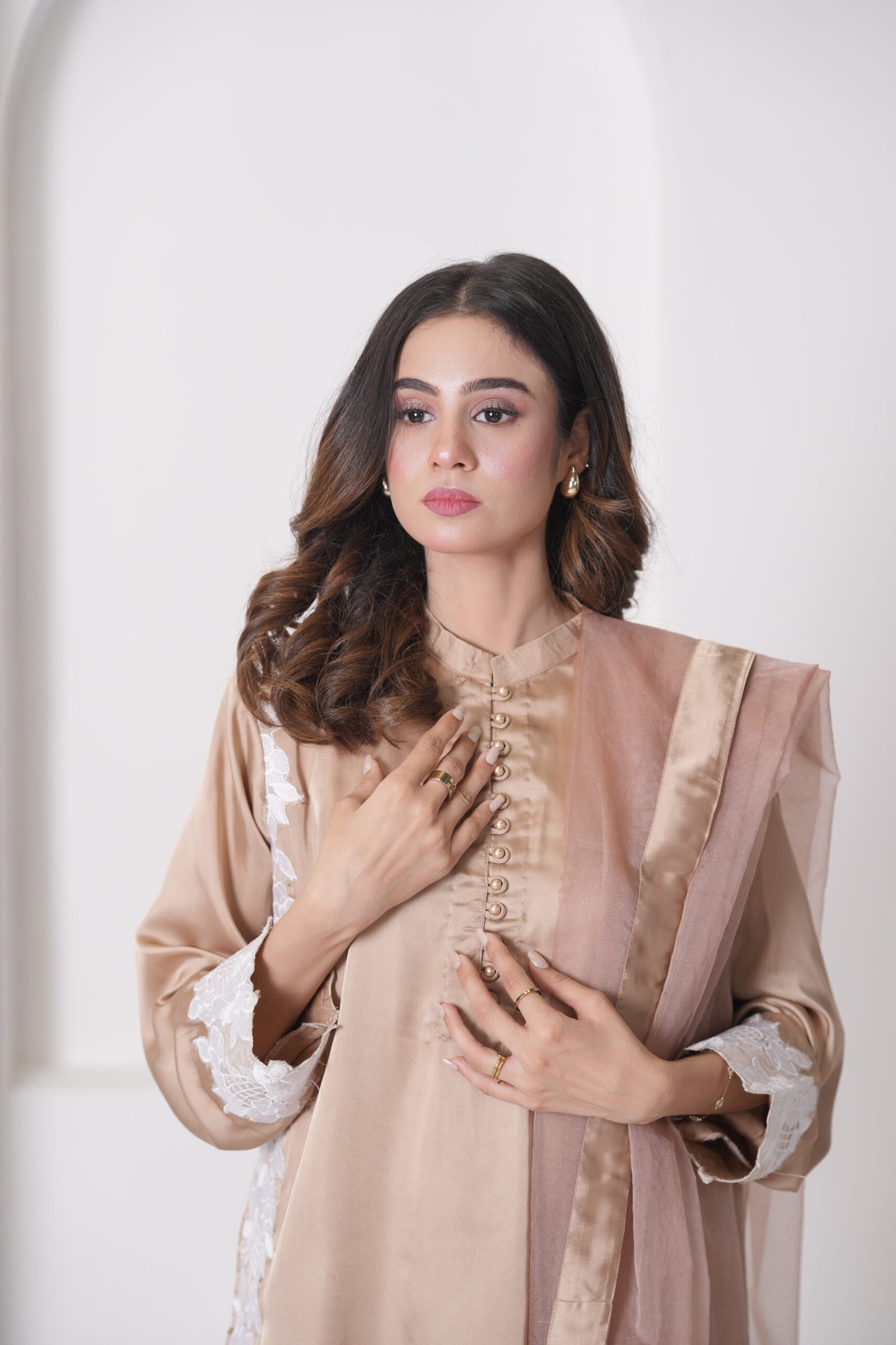 Silk Suede Embroidered 3 Piece Suit for Women – Luxury Pakistani Designer Dress | Sadia Seema - Image 7