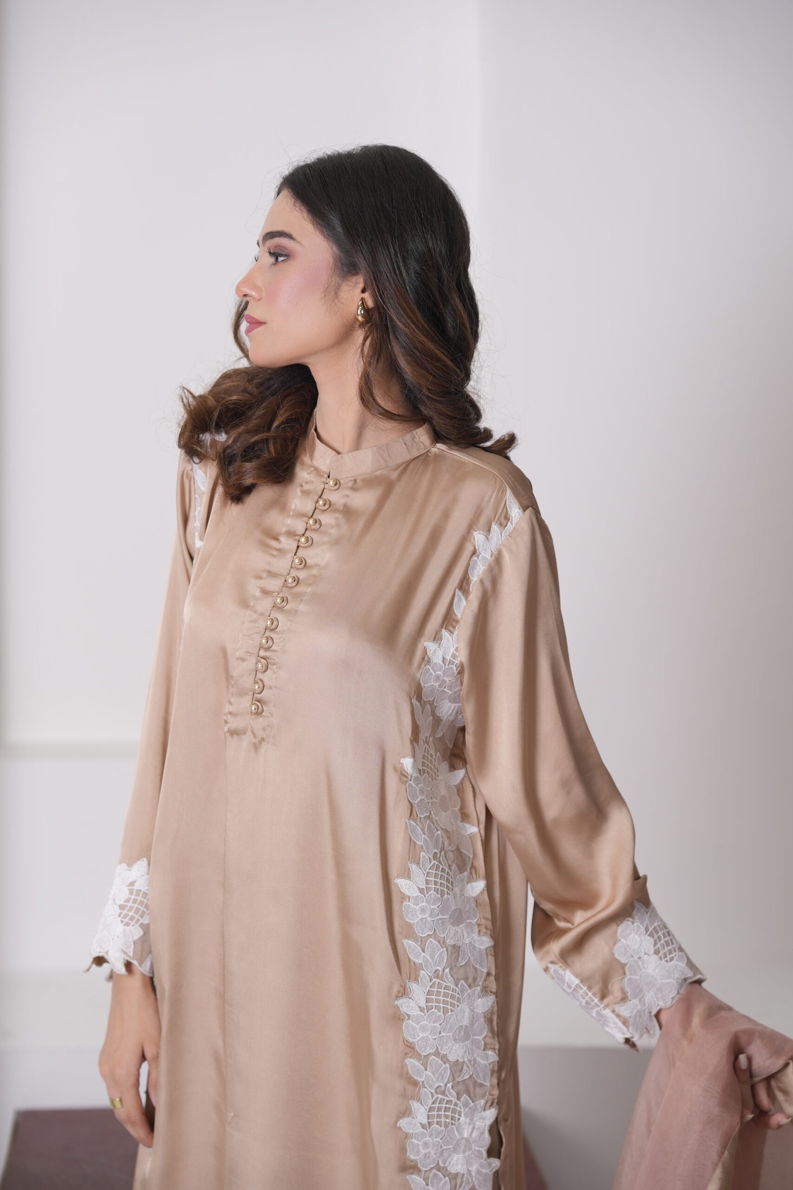 Silk Suede Embroidered 3 Piece Suit for Women – Luxury Pakistani Designer Dress | Sadia Seema - Image 6
