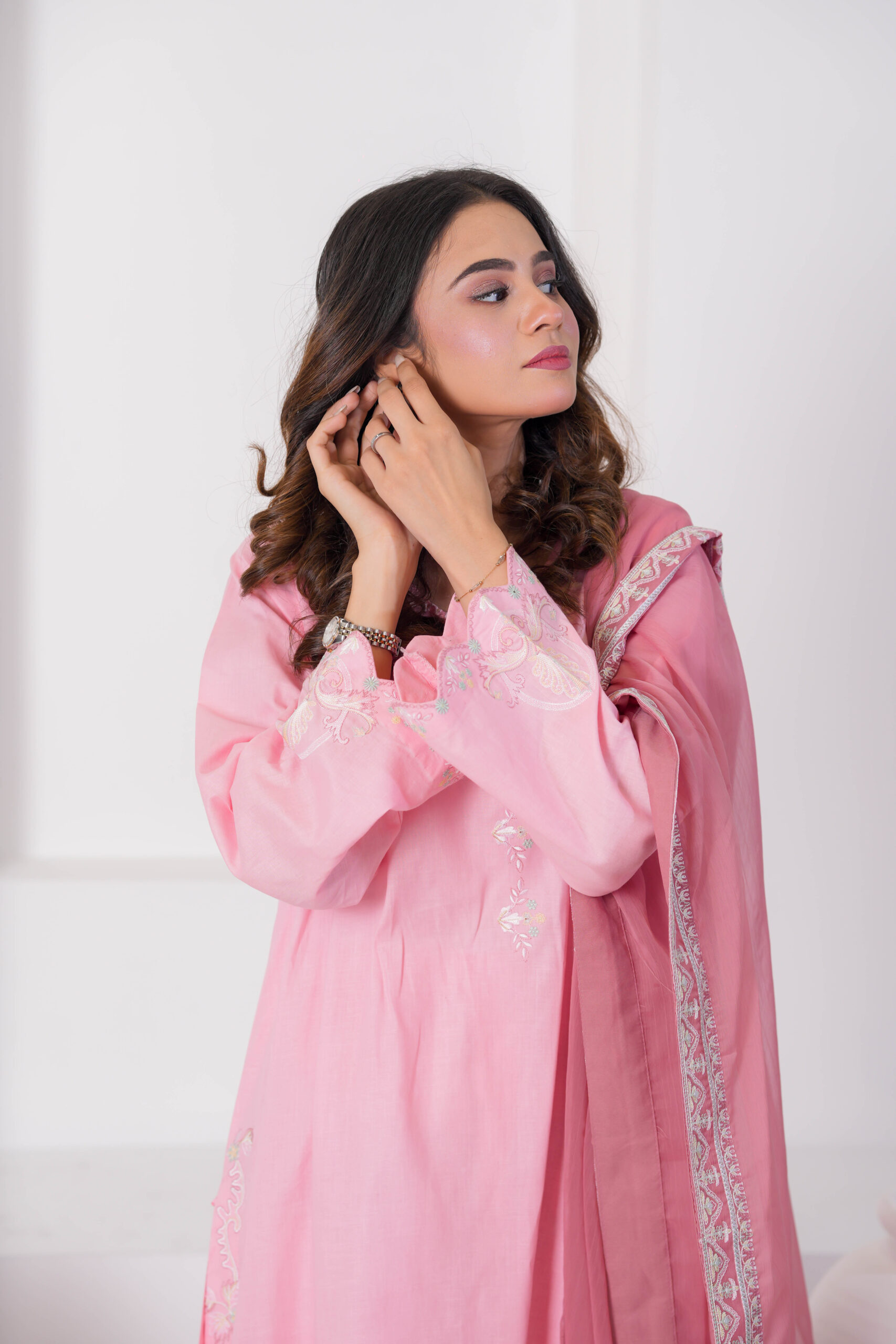 Salmon Peach Cotton Embroidered 3 Piece Suit for Women – Elegant Pakistani Designer Dress | Sadia Seema - Image 13