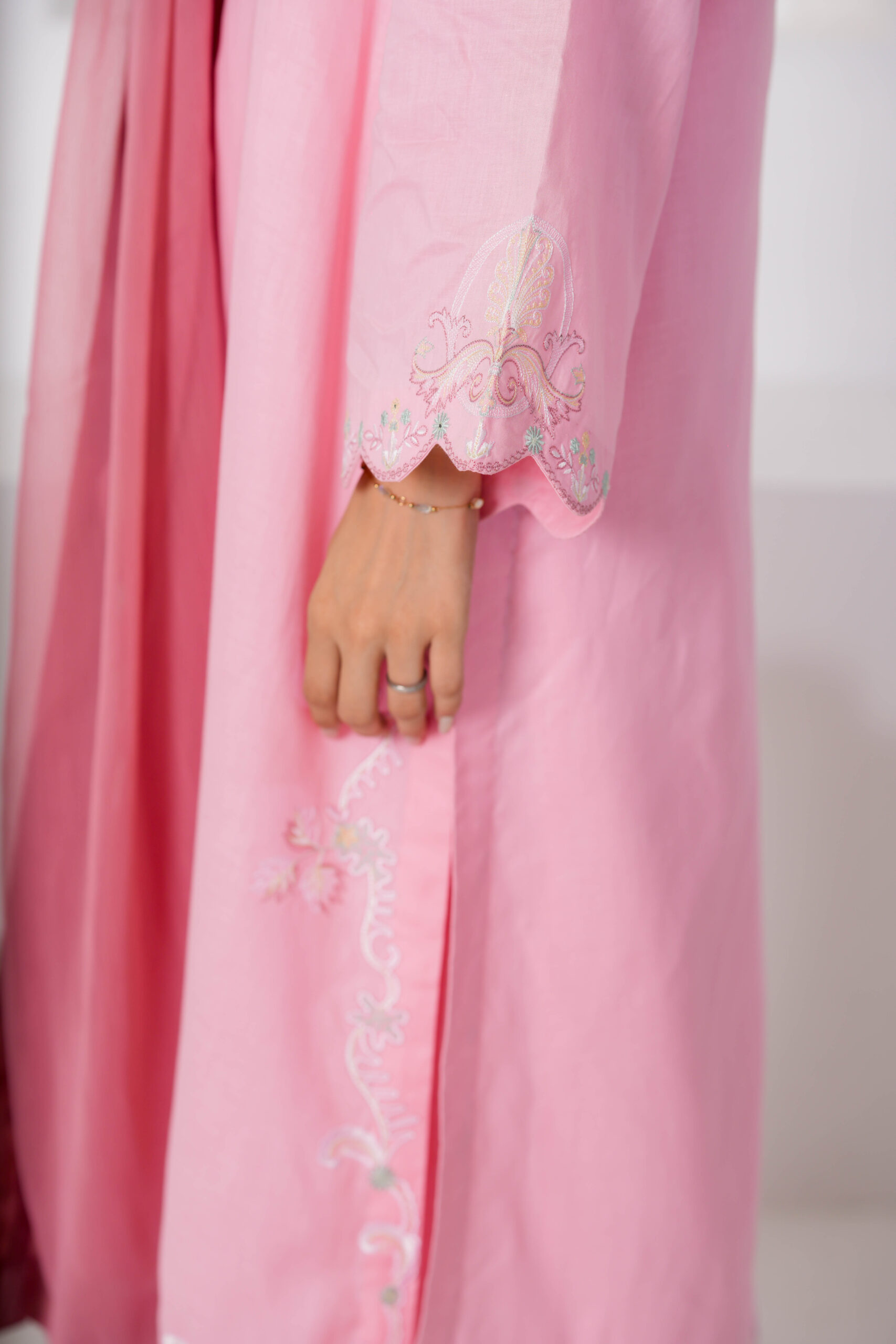 Salmon Peach Cotton Embroidered 3 Piece Suit for Women – Elegant Pakistani Designer Dress | Sadia Seema - Image 5