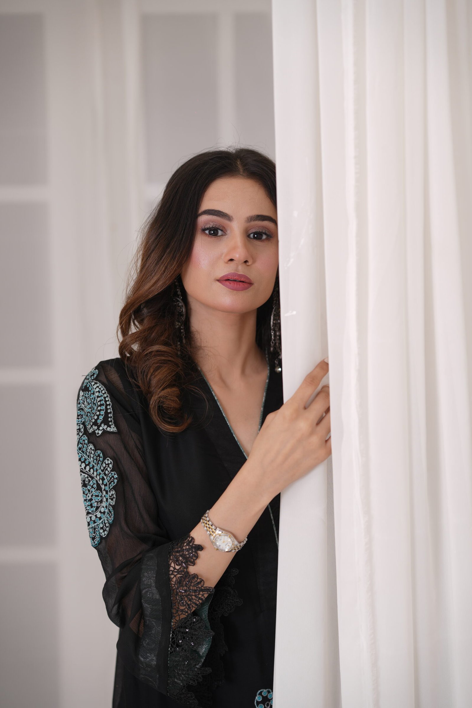 Rich Black Chiffon Embroidered 3 Piece Suit for Women – Luxury Pakistani Designer Dress | Sadia Seema - Image 14