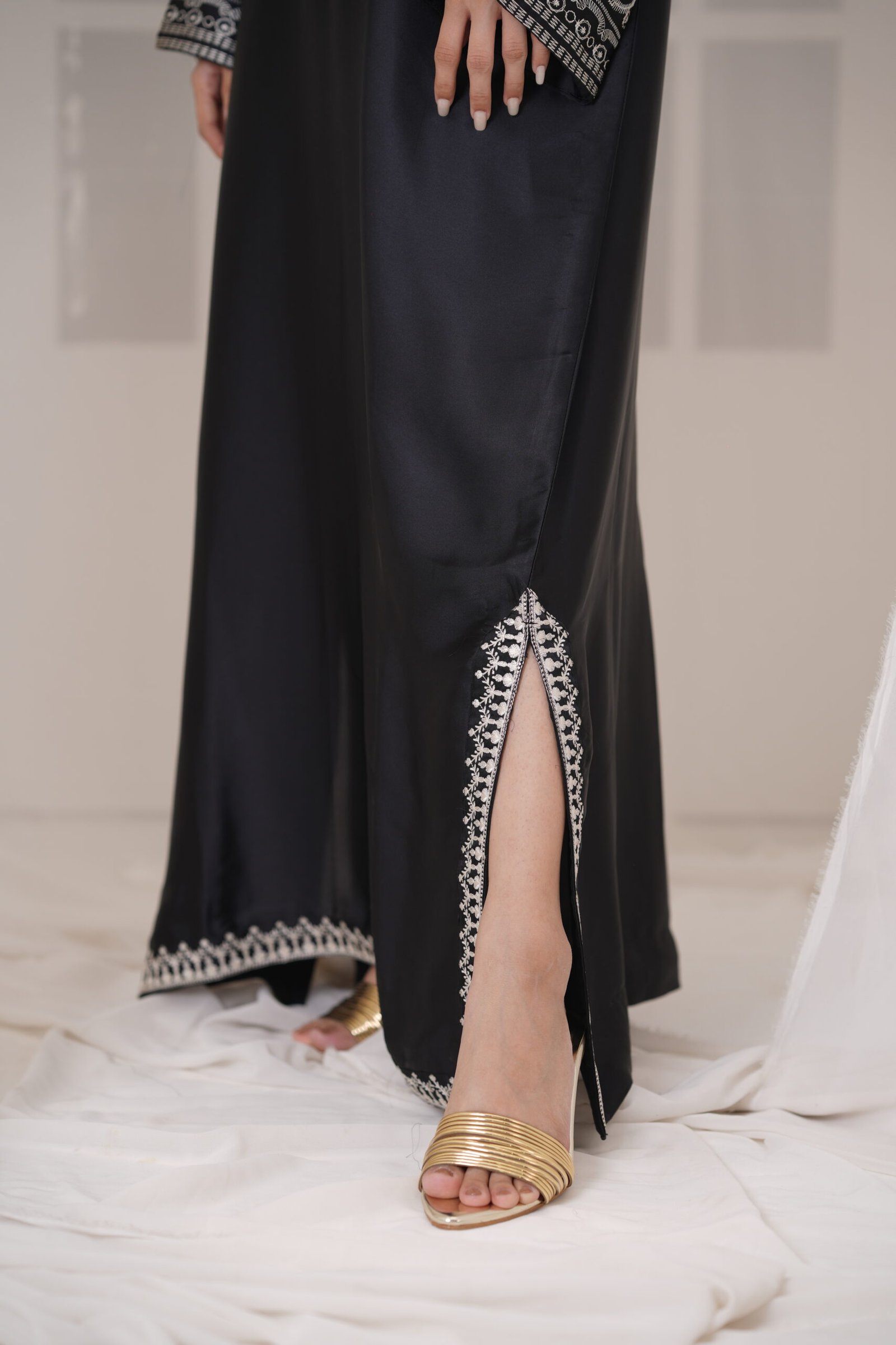 Midnight Kaftan Silk Dress for Women – Elegant Black Designer Kaftan Outfit | Sadia Seema - Image 25